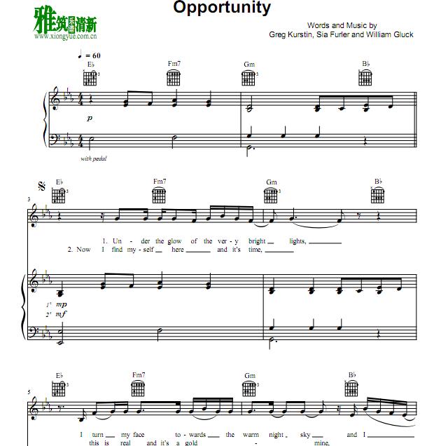 Annie - Opportunity钢琴伴奏谱