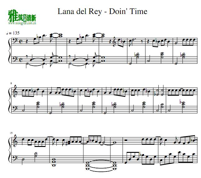 lana del rey - doin time钢琴谱