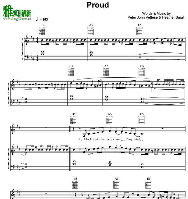 Heather Small - Proud 钢琴谱