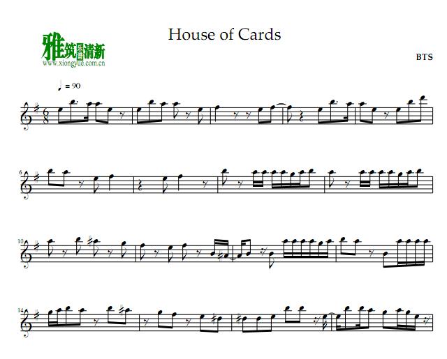 BTS - 纸牌屋House of Cards单簧管谱