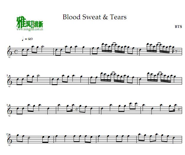 BTS - 血汗泪Blood Sweat & Tears单簧管谱