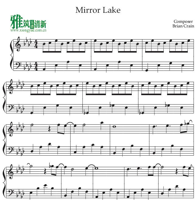 Brian Crain - Mirror Lake钢琴谱