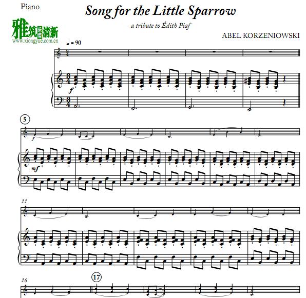 Song for the Little Sparrow小提琴钢琴谱