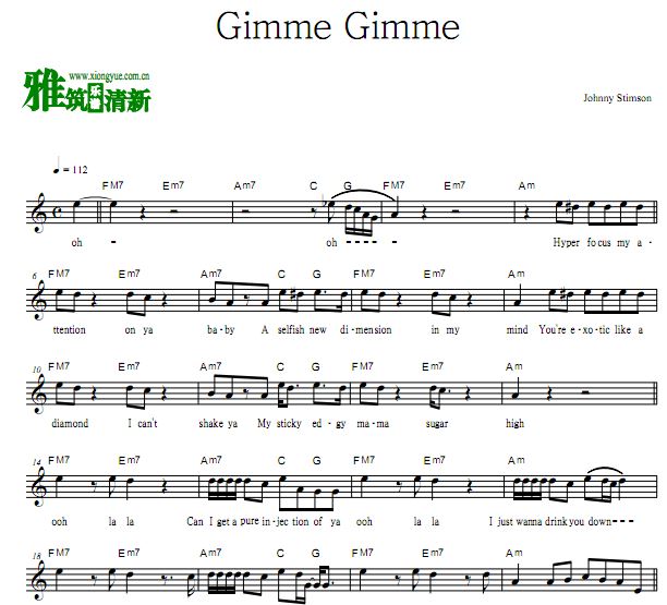 Johnny Stimson - Gimme Gimme歌谱