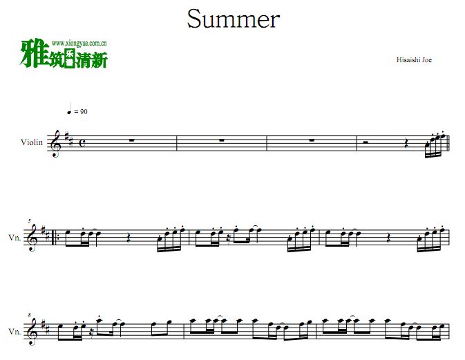 Hisaishi Joe久石让 Summer小提琴谱