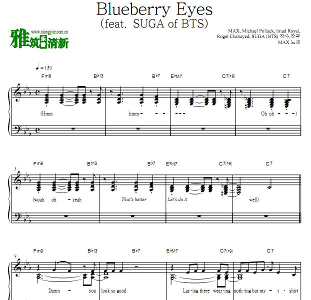 MAX - Blueberry Eyes钢琴谱