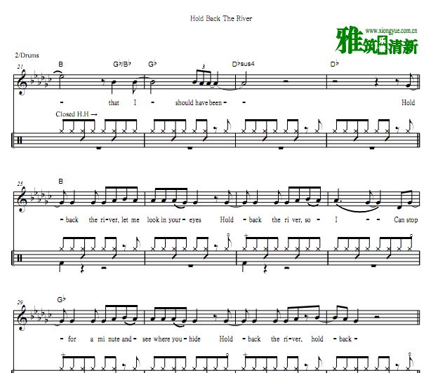 James Bay - Hold Back The River架子鼓谱
