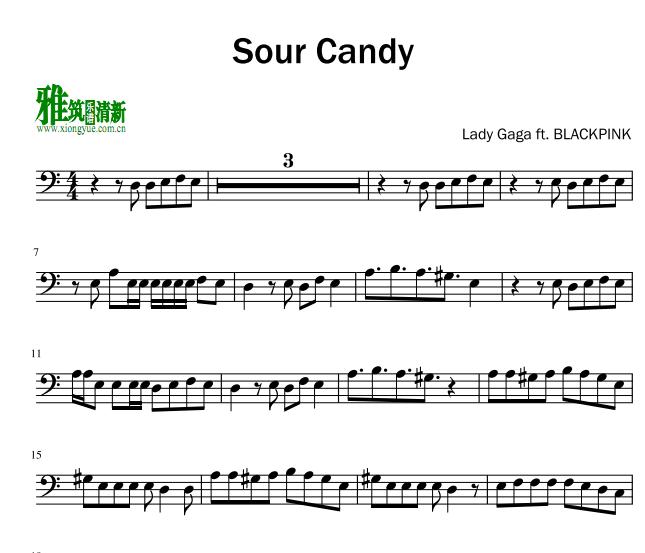 sour candy 大提琴谱