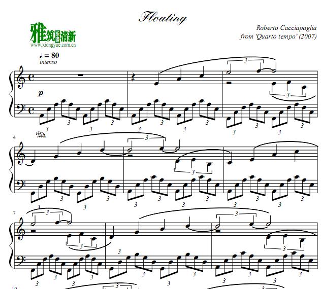 Roberto Cacciapaglia - Floating钢琴谱