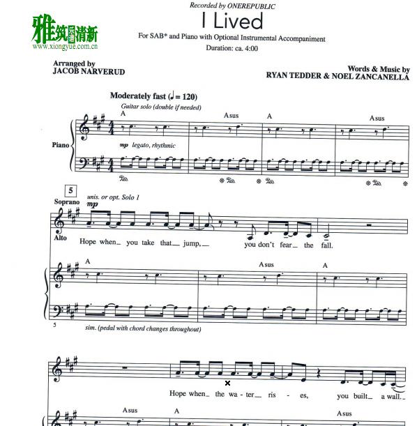 i lived三声部合唱钢琴伴奏谱2