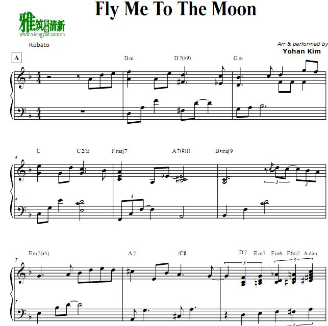 yohan kim版 Fly Me to the Moon钢琴谱