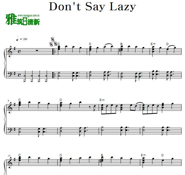 轻音少女 Don't Say Lazy钢琴谱