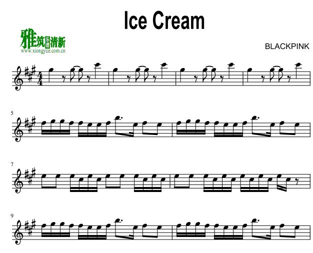 blackpink - ice cream小提琴谱