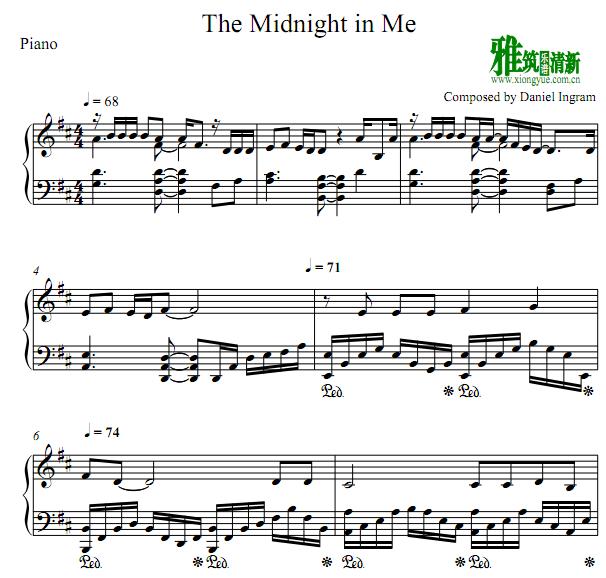 小马宝莉The Midnight in Me钢琴谱