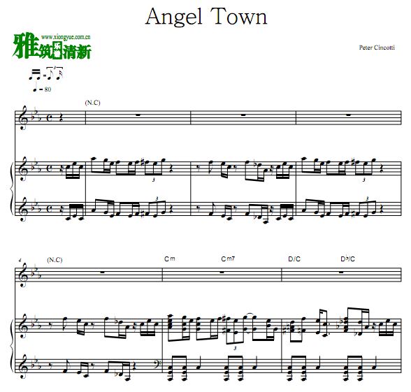 Peter Cincotti - Angel Town歌谱 钢琴谱 正谱
