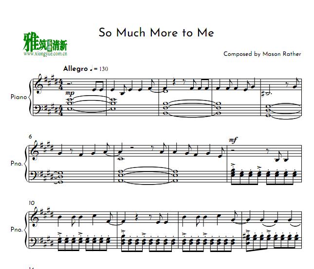 小马宝莉So Much More to Me钢琴谱