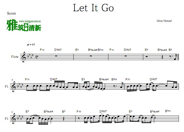 Let It Go 冰雪奇缘主题曲长笛谱