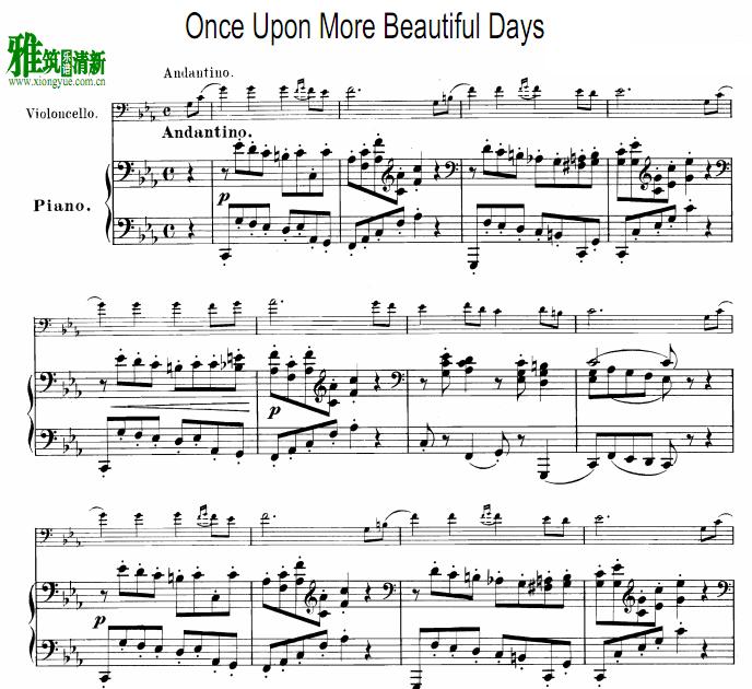 Popper - Once Upon More Beautiful Days大提琴钢琴伴奏谱