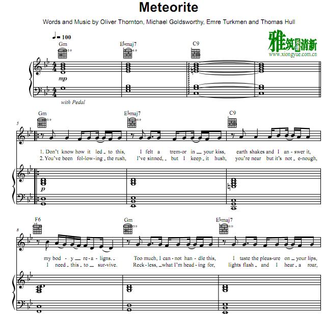 Bridget Jones's Baby - Meteorite钢琴伴奏谱
