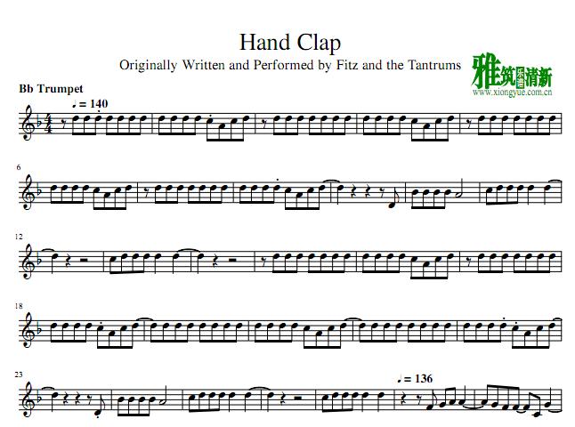 Hand Clap小号谱