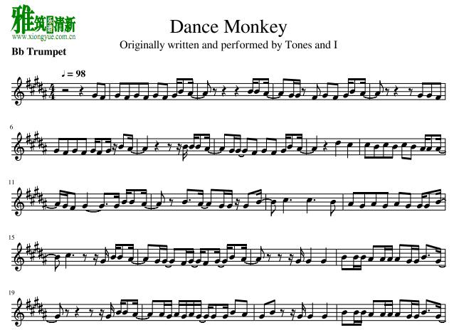 Dance Monkey小号谱