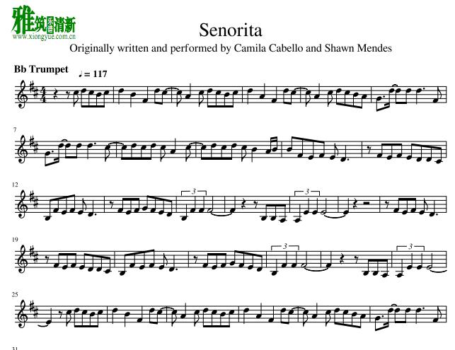 Senorita小号谱
