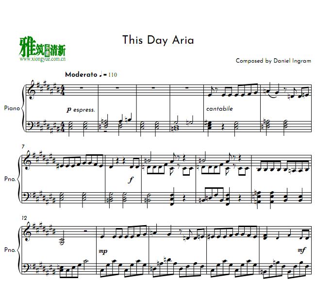 小马宝莉this day aria钢琴谱