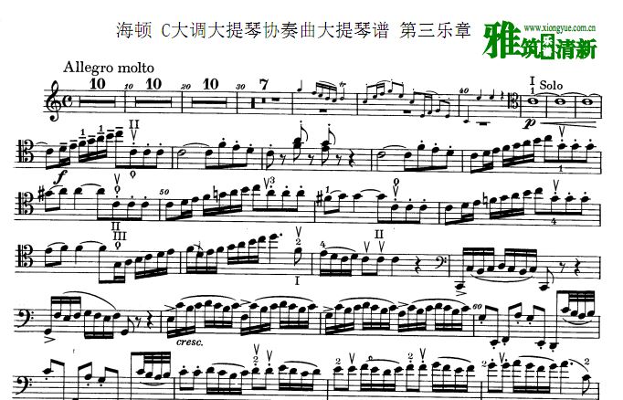 海顿 C大调大提琴协奏曲大提琴谱 第三乐章