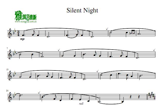 平安夜silent night小号谱
