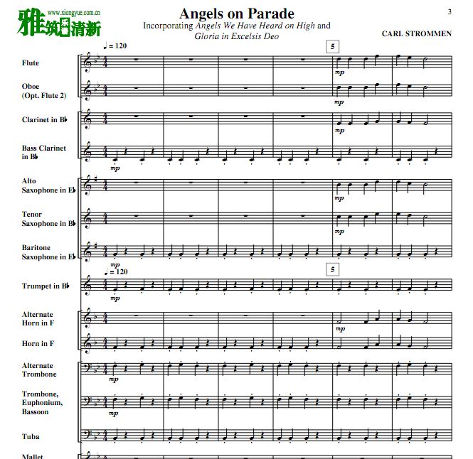 Angels on Parade 管乐合奏总谱