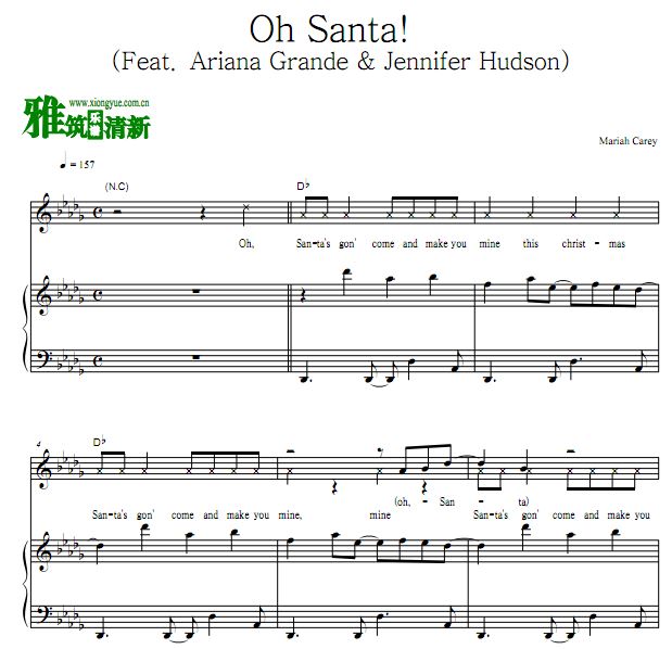 Mariah Carey - Oh Santa歌谱 正谱 钢琴谱