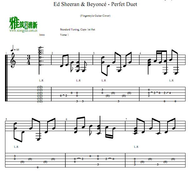 Ed Sheeran & Beyonce - Perfet Duet指弹吉他谱