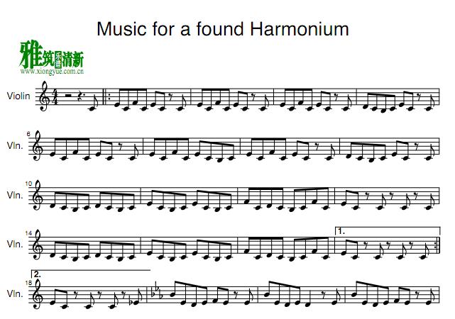 Music for a Found Harmonium小提琴谱