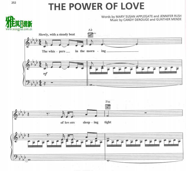 Celine Dion - The Power Of Love钢琴谱