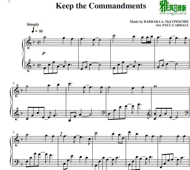 Paul Cardall - Keep the Commandments钢琴谱