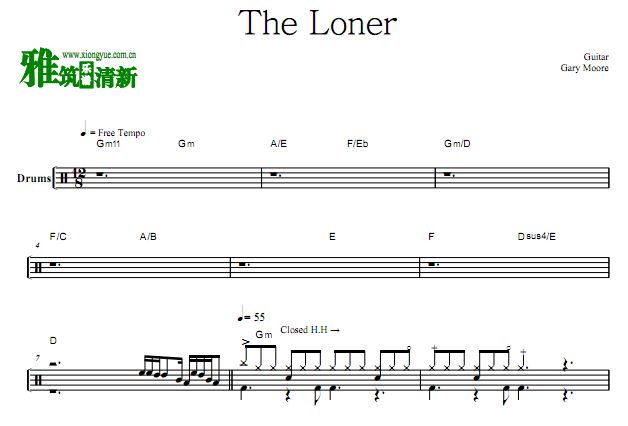 Gary Moore -The Loner架子鼓谱