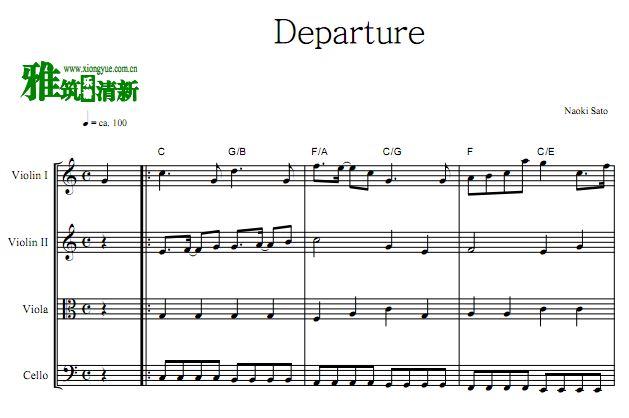 佐藤直纪  Departure弦乐四重奏谱