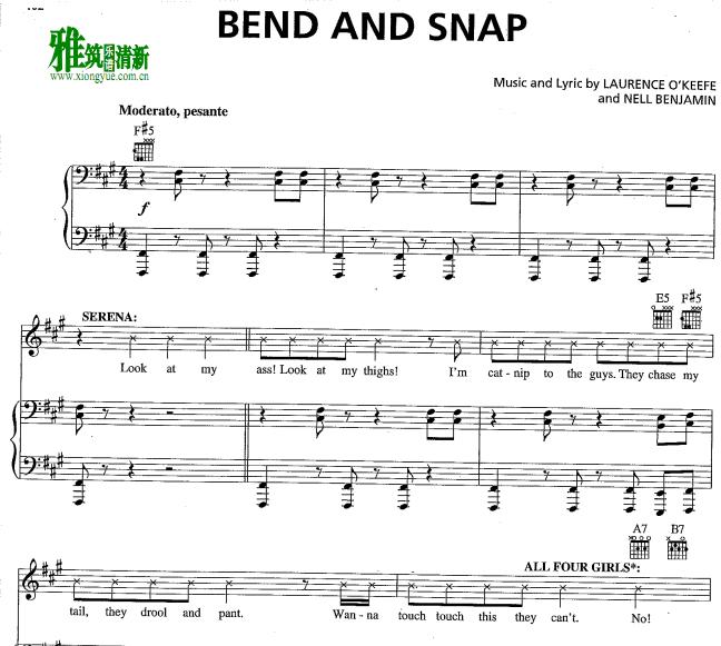 Bend And Snap钢琴伴奏谱