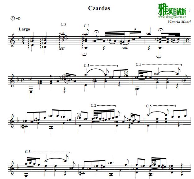 查尔达什舞曲 Czardas古典吉他谱