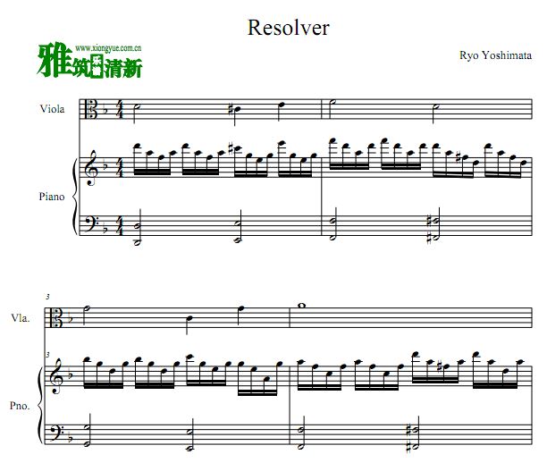 吉俣良 Resolver中提琴钢琴伴奏谱