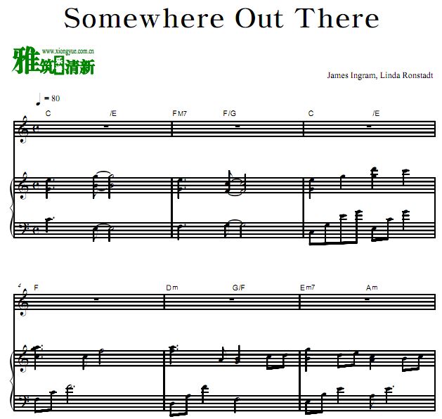 Somewhere Out There钢琴伴奏谱 歌谱