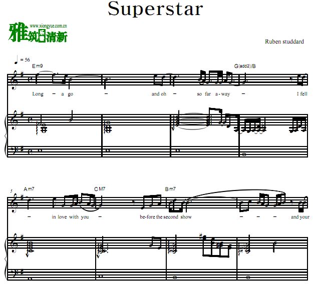Ruben Studdard - Superstar歌谱 钢琴弹唱谱