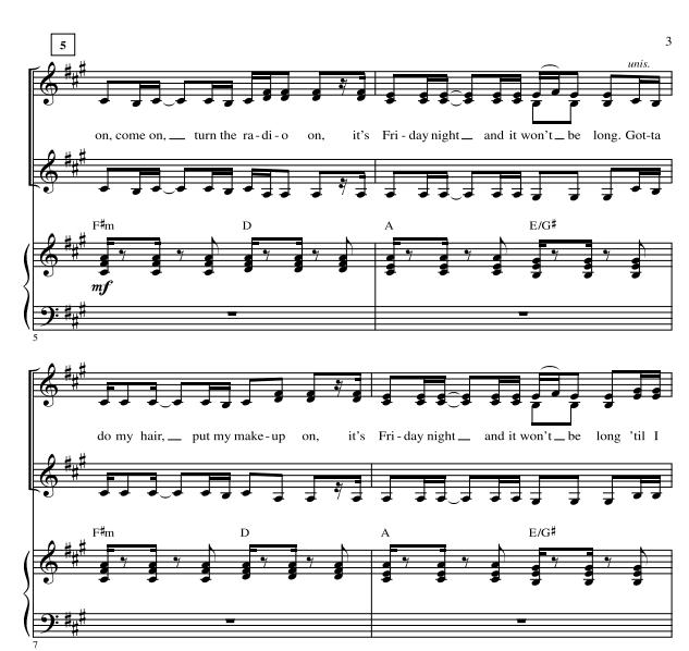 Sia - Cheap Thrills三声部SSA合唱钢琴伴奏谱