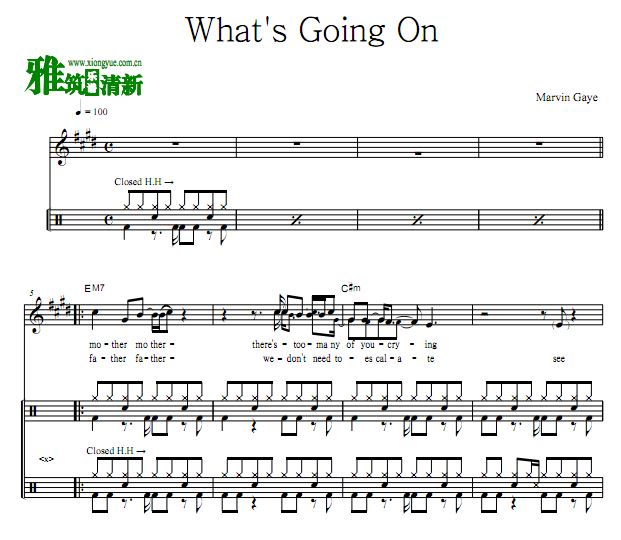 What's Going On架子鼓谱