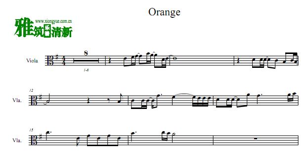 Orange 四月是你的谎言中提琴谱