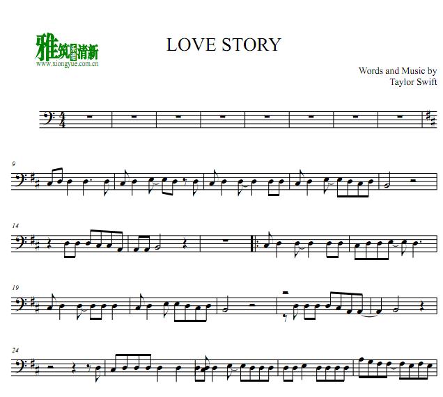 Taylor Swift - love story大提琴谱