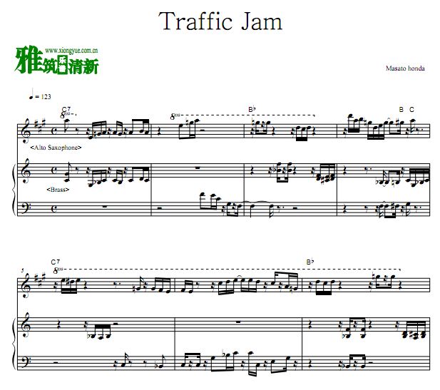 本田雅人 Traffic Jam萨克斯钢琴合奏谱