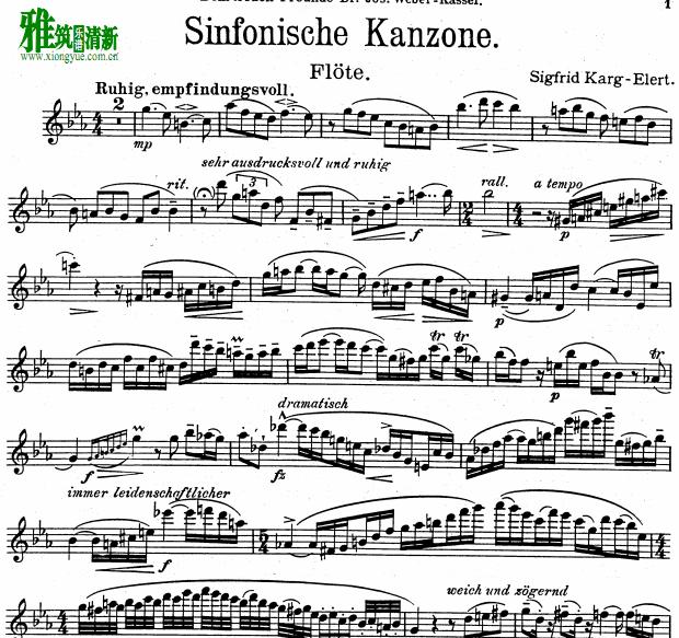 karg elert - sinfonische kanzone 长笛谱