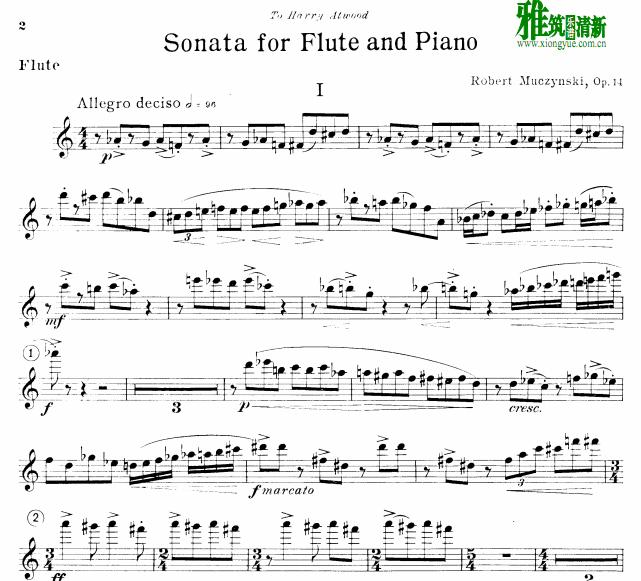 Robert muczynski flute sonata op.14 