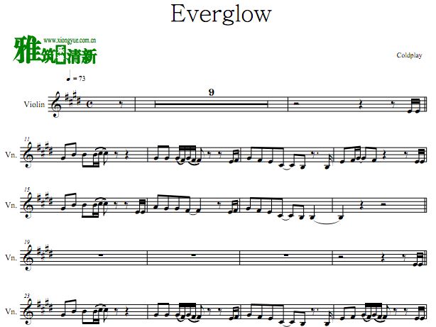 Everglow小提琴谱